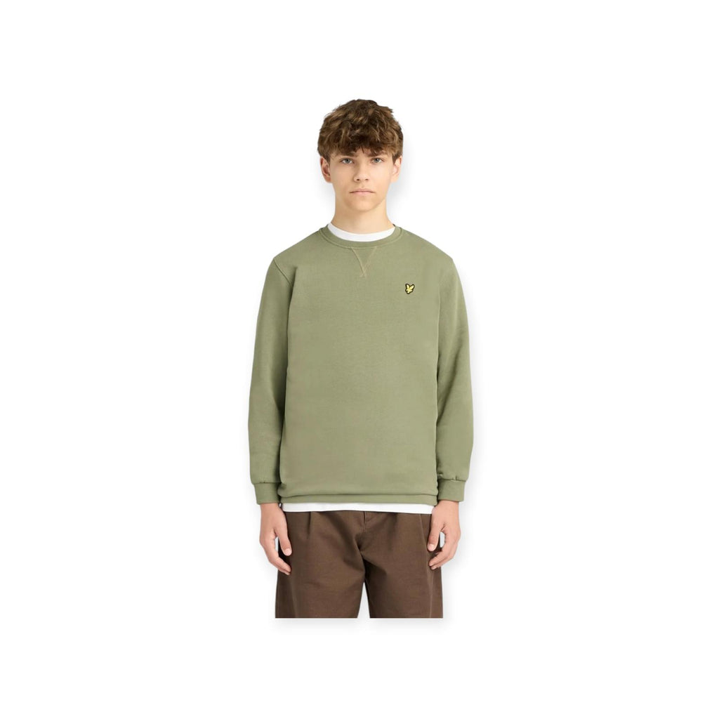 FELPA IN COTONE BAMBINO GIROCOLLO VERDE