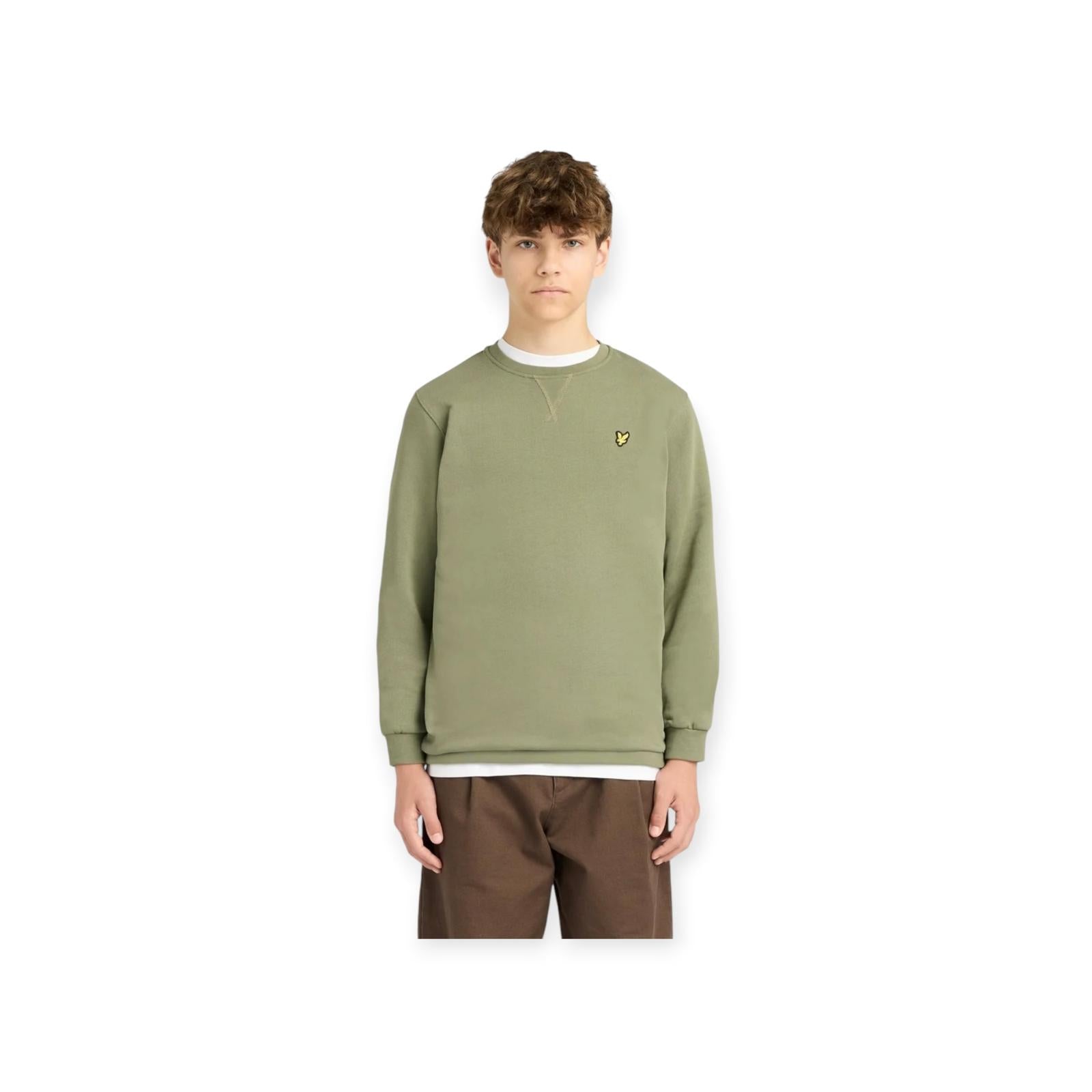 FELPA IN COTONE BAMBINO GIROCOLLO VERDE