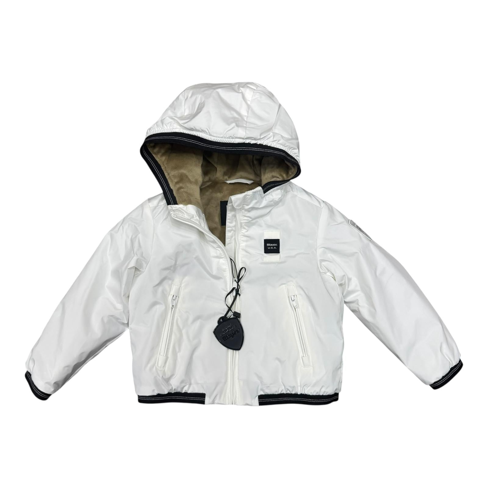 GIUBBETTO CON INTERNO IN PELLICCIA EDITH BABY BIANCO