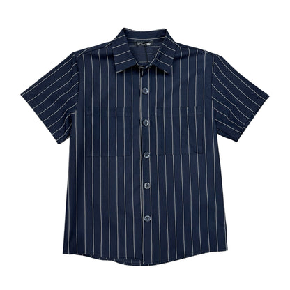 CAMICIA NEVER TOO BAMBINO BLU A RIGHE