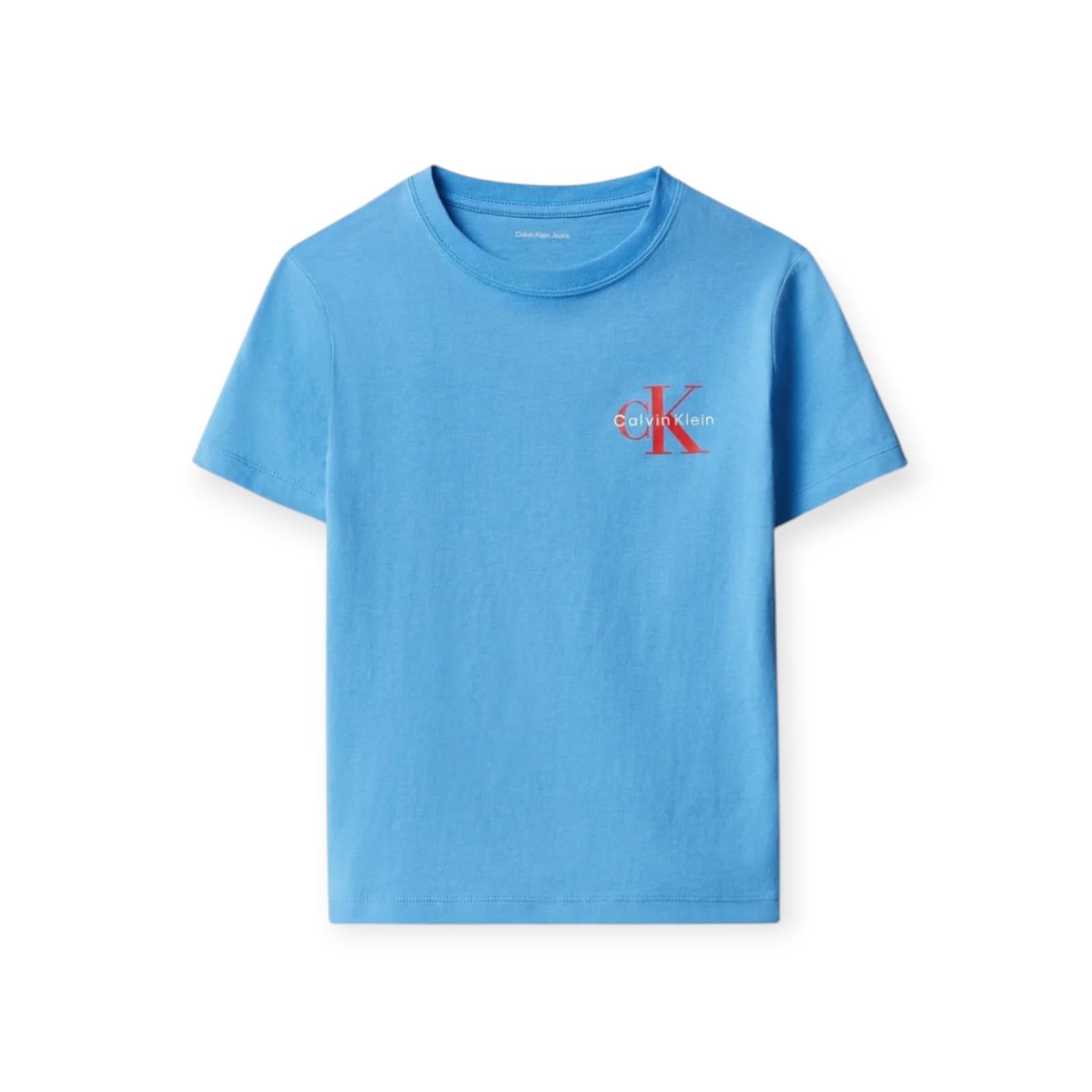 T-SHIRT LOGO BLU