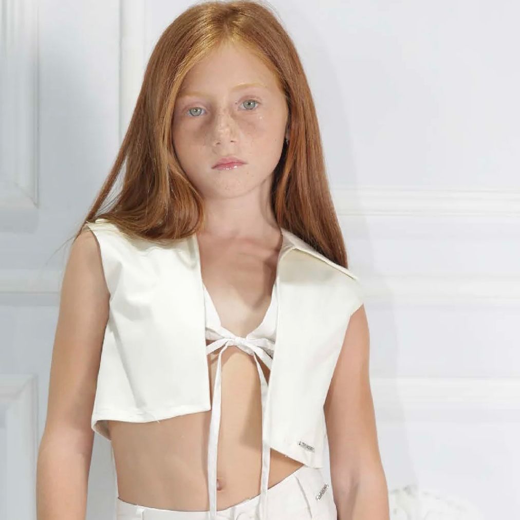 GILET BAMBINA BEIGE