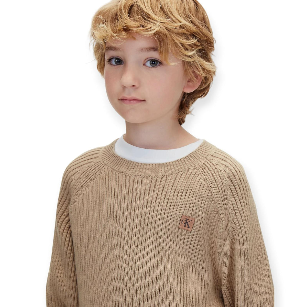 MAGLIONE RAGLAN BAMBINO CAMMELLO