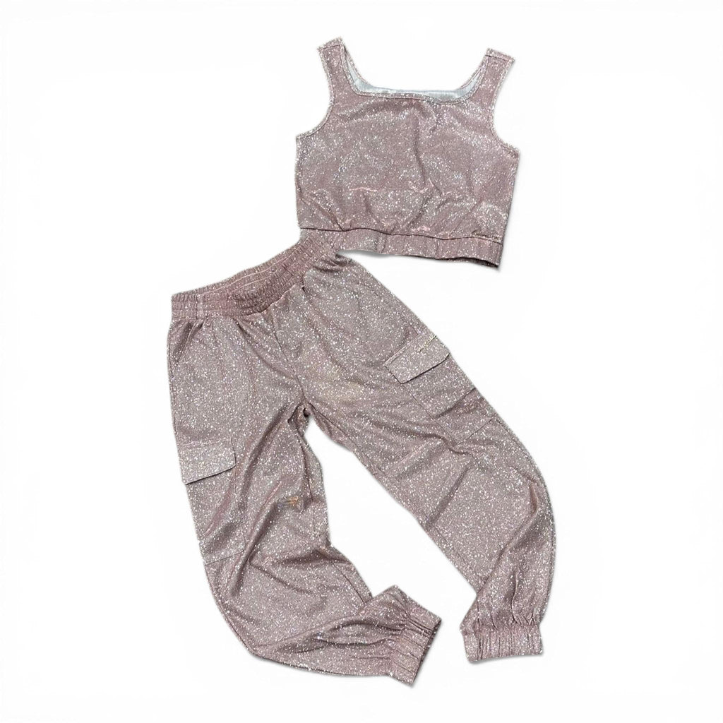 COMPLETO GLITTERATO BAMBINA ROSA
