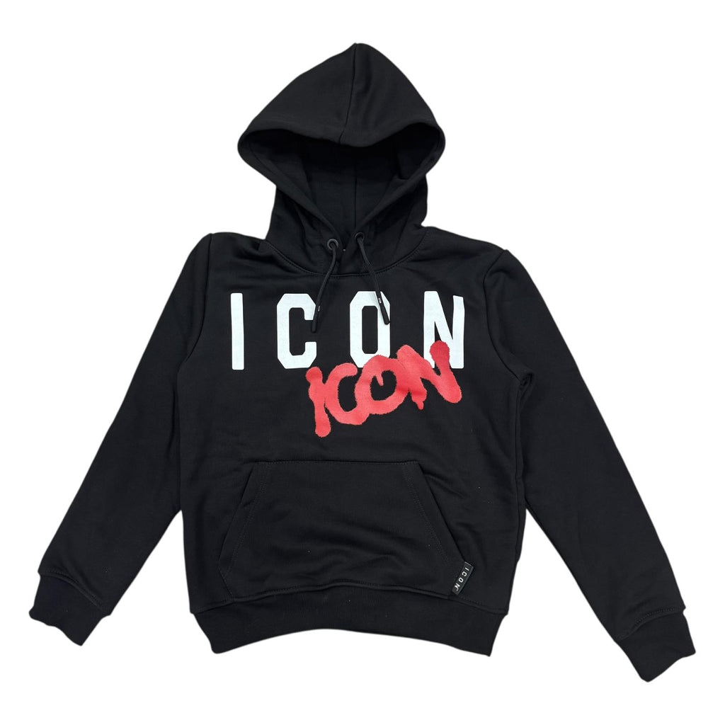 FELPA CON CAPPUCCIO ICON NERA