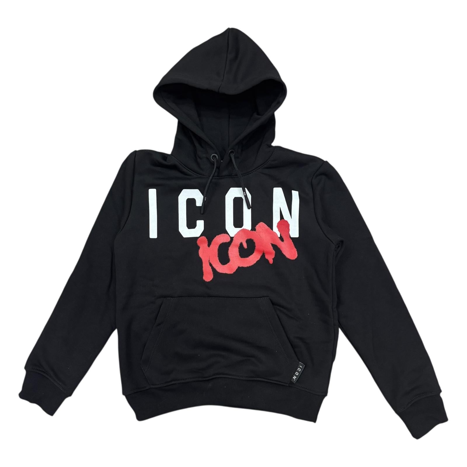 FELPA CON CAPPUCCIO ICON NERA