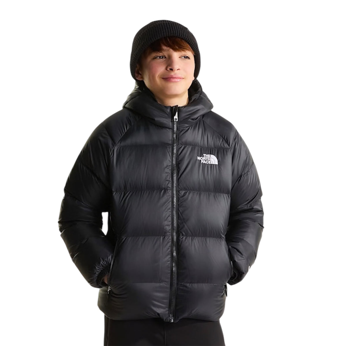 PIUMINO CON CAPPUCCIO BAMBINO NERO