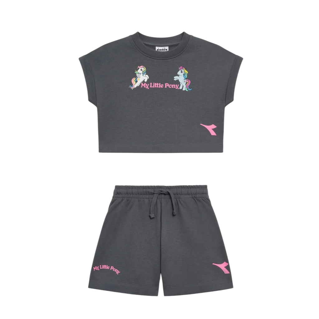 COMPLETO BAMBINA CROPPED GRIGIO
