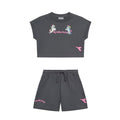 COMPLETO BAMBINA CROPPED GRIGIO