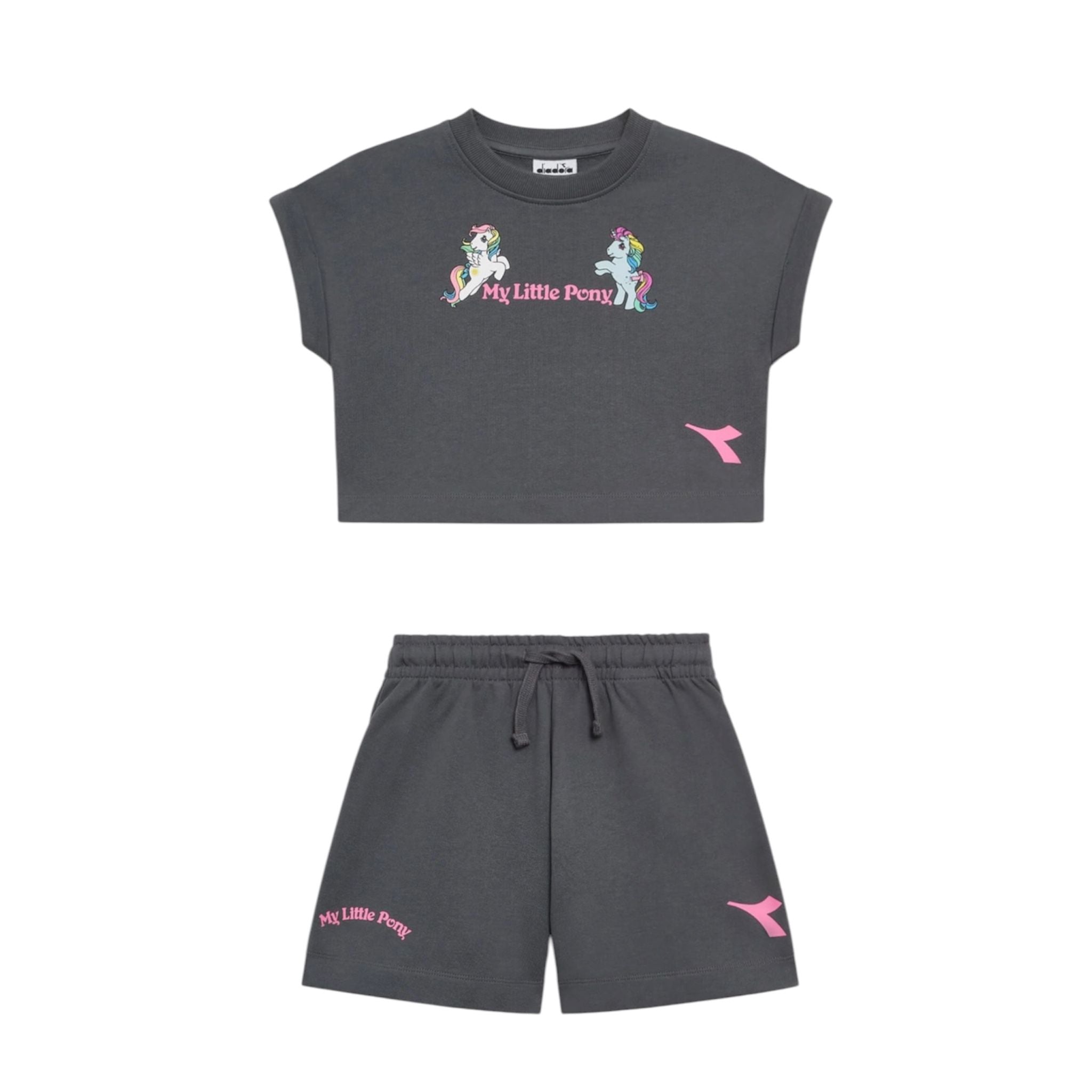 COMPLETO BAMBINA CROPPED GRIGIO