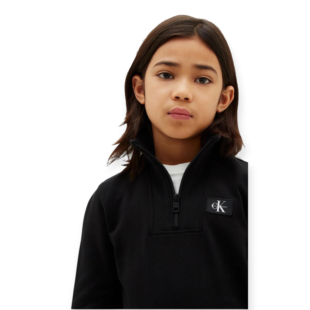 FELPA ZIP CON LOGO NERA