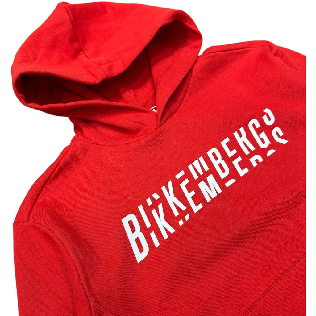 FELPA CON CAPPUCCIO BAMBINO BIKKEMBERGS ROSSA