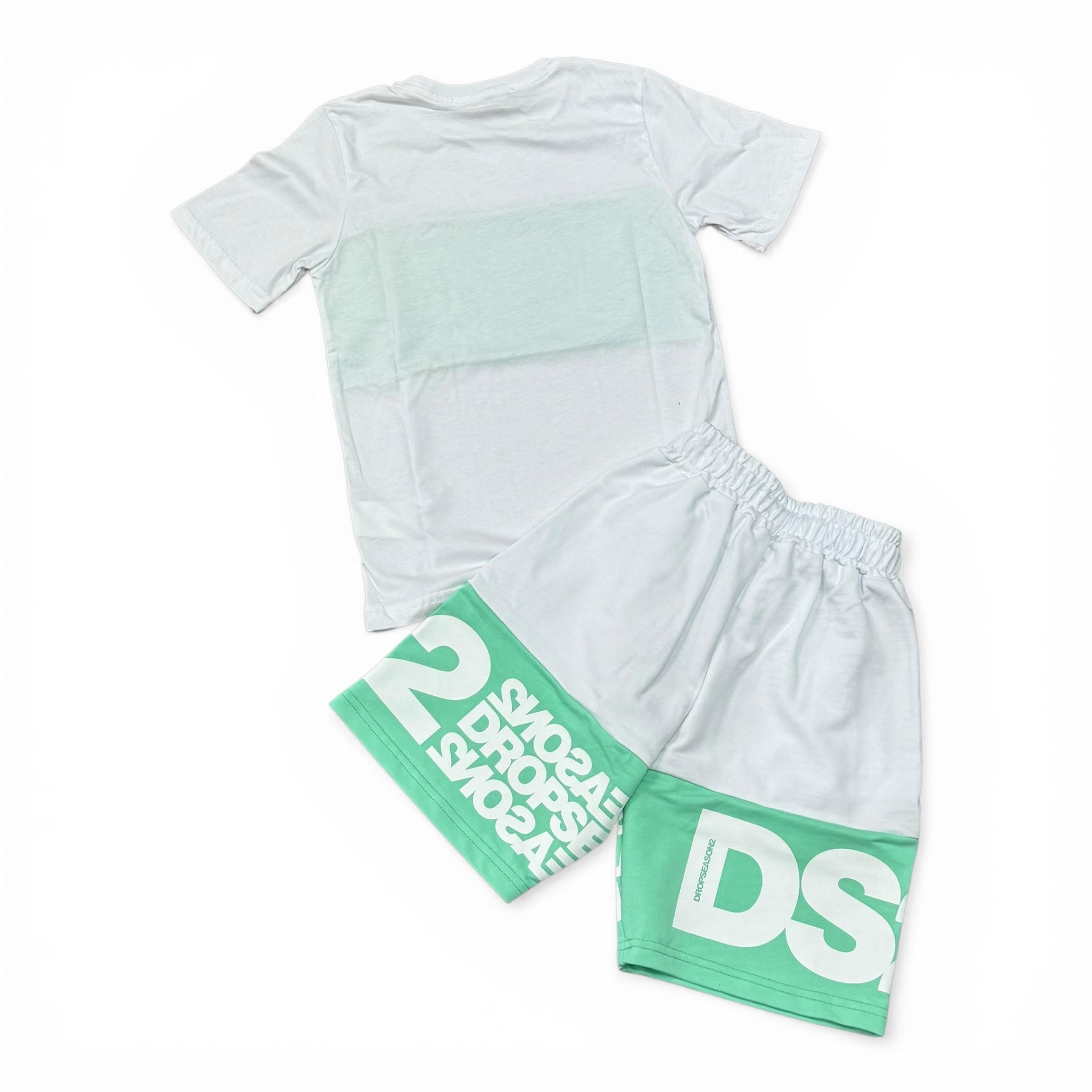 COMPLETO BAMBINO IN COTONE BIANCO