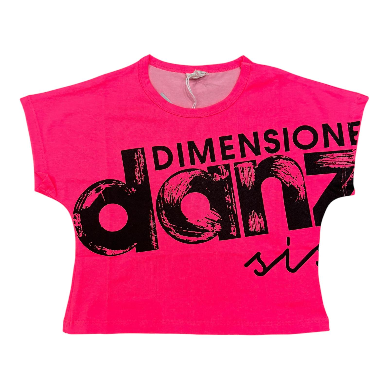 T-SHIRT DIMENSIONE DANZA BAMBINA FLUO