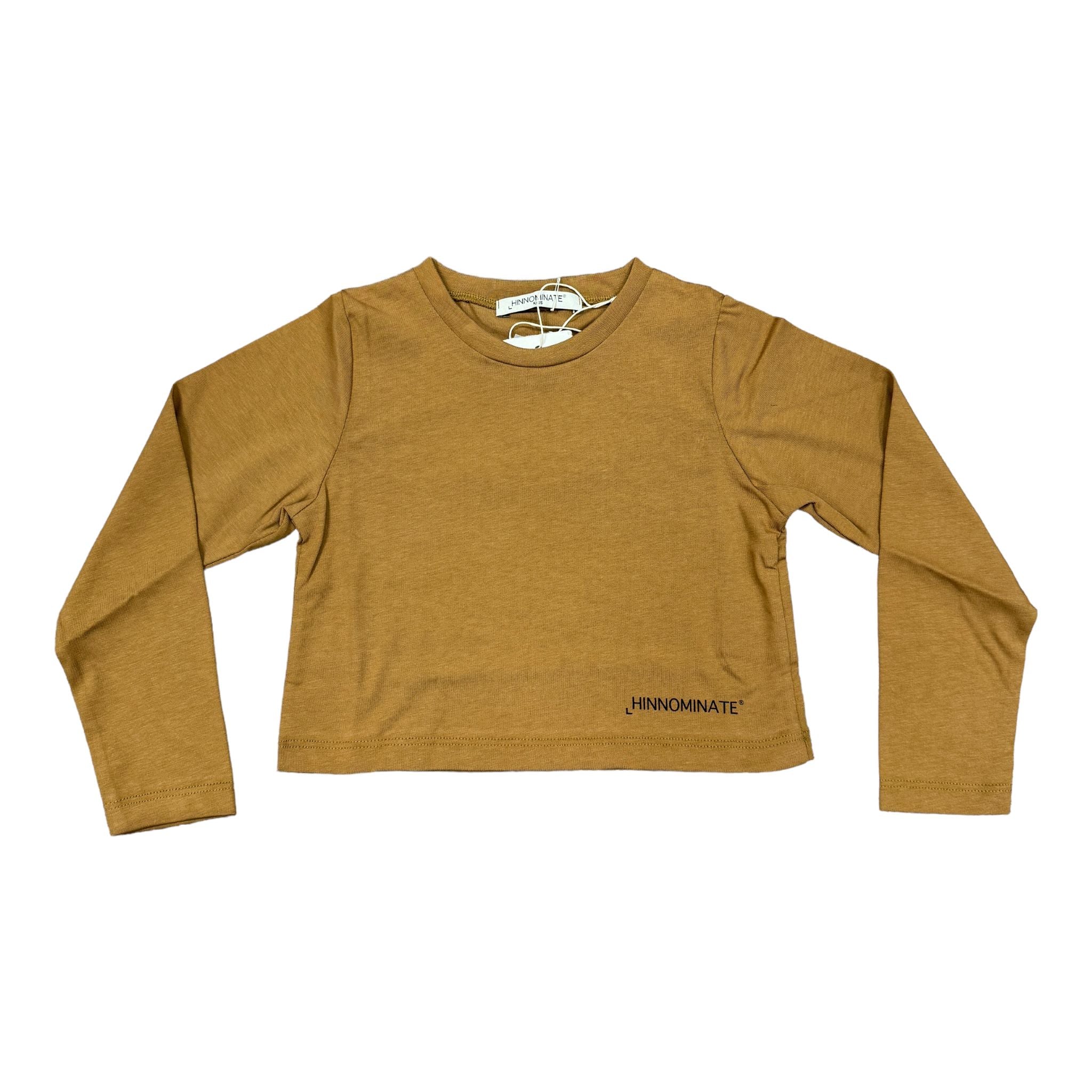 MAGLIA CROP MARRONE BAMBINA